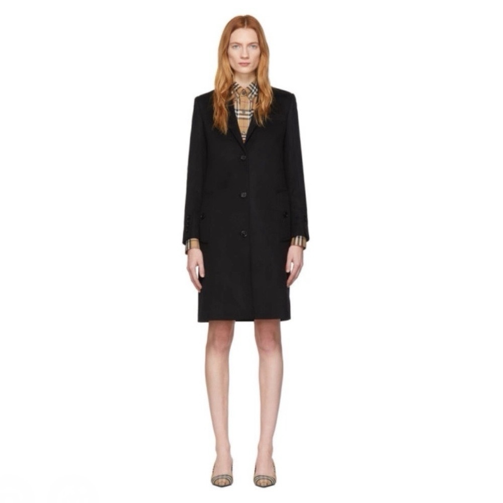 NWT Women’s Burberry Bramley Wool & Cashmere Car Coat Women's Blazer Coat Black - Picture 6 of 14